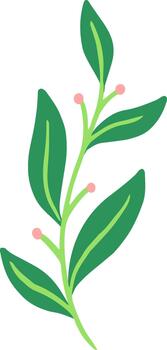 Green plant branch with fresh pink berries vector