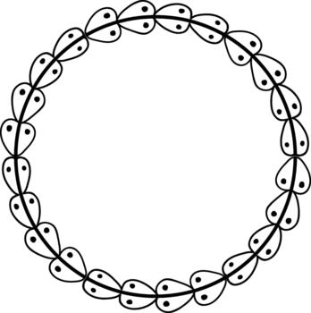 Decorative leaf wreath forming a circular frame vector