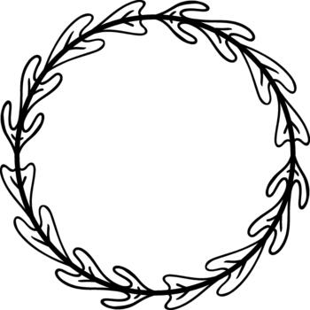 Hand drawing leaf wreath creating round frame vector