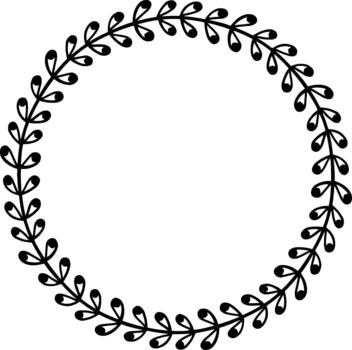 Leaves creating a circular decorative frame border vector