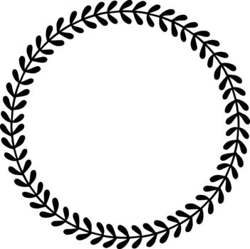 Circular leaf wreath forming elegant botanical frame design vector