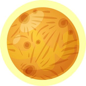 Stylizing mercury planet in solar system orbiting vector