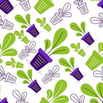 sin costura modelo presentando maceta elementos vector