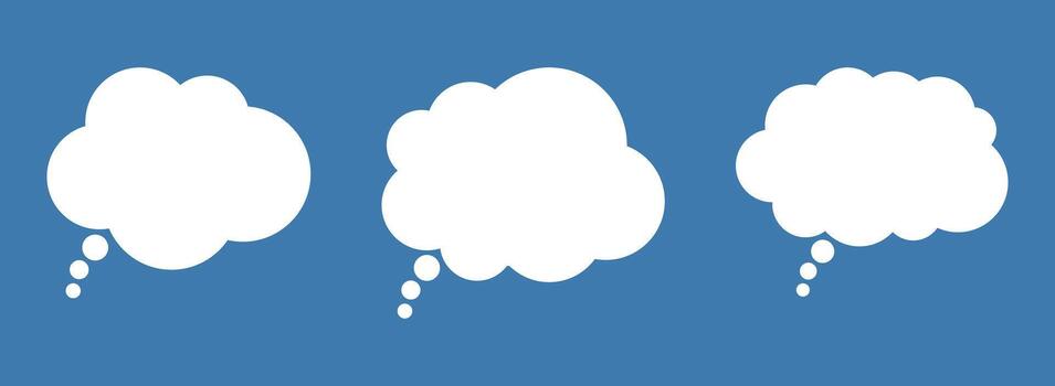 blanco habla y pensamiento burbuja - vacío diálogo o idea nube. vector