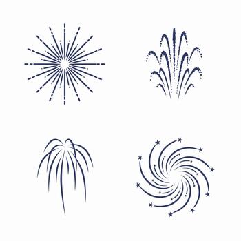 Dynamic Firework Burst Icons Collection vector