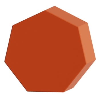 3D Orange Hexagon Shape Render Isolated Geometric Button Element png