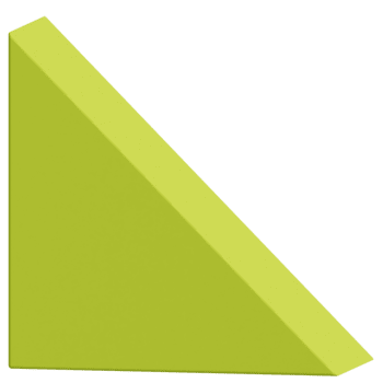 3D Chartreuse Right Triangle Shape Minimal Geometric Prism Object png