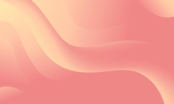 Soft peach and rosy pink abstract background with smooth flowing waves and gradient colors, modern fluid design concept template vector