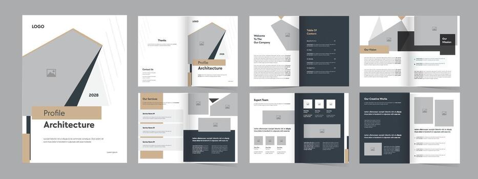 Architecture profile design template overview vector