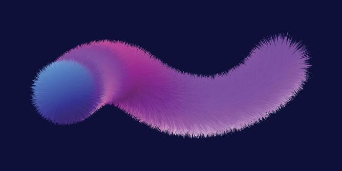 Abstract fuzzy wavy shape with gradient colors from blue to purple vector