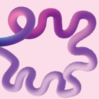 resumen ondulado degradado línea formando un irregular lazo en un ligero rosado antecedentes vector