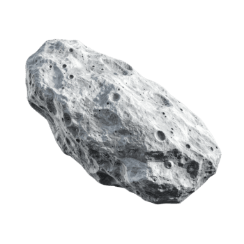 un' distaccato, strutturato spazio roccia, grigio-bianco, con variando superficie profondità e numerose circolare rientranze e fessure. esso galleggia, clipart, isolato su un' trasparente sfondo. png