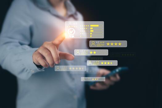 Rate services based on customer satisfaction standards, evaluate product quality, and build consumer confidence with a 1-5 star rating system, the most popular online rating system. photo