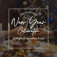 New Year Invitation With Photo Overlay template