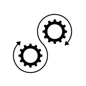 Icon a devops, isolated against a clean background. vector