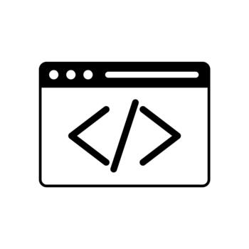 icono un codificación, aislado en contra un limpiar antecedentes. vector