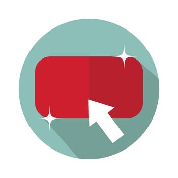 Flat Icon with Cursor Arrow and Long Shadow. illustration. vector