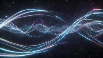 Dynamic cosmic energy flowing through vast deep space with vibrant ethereal motion creating an immersive radiant atmosphere filled with luminous futuristic intensity video