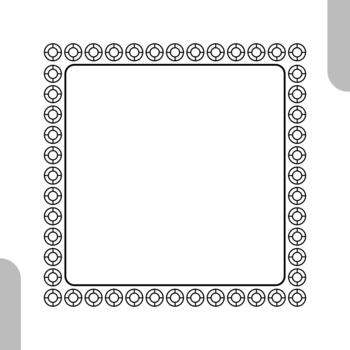 Simple Geometric Circle Pattern Square Frame Border. illustration. vector