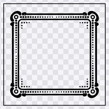 Geometric dotted square border simple frame illustration vector