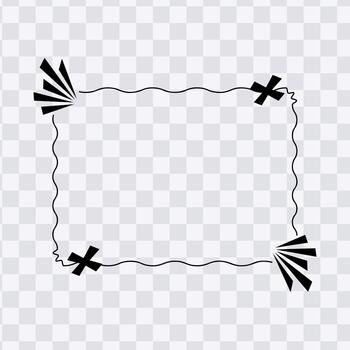 Decorative border featuring wavy lines forming a rectangle vector