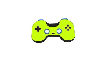 Stylized retro game controller play 2D cartoon object animation. Joystick gamepad buttons. Interactive device. gaming. Gamer gear animated flat colorful item 4K isolated on white video