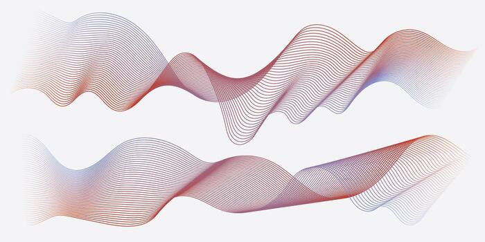 resumen antecedentes con vistoso ondulado líneas aislado en blanco fondo, dinámica ola patrón, moderno y tecnología concepto. vector