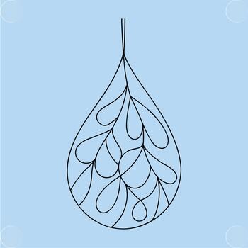 decorativo contorno lágrima forma lleno con hoja como patrones ligero azul vector