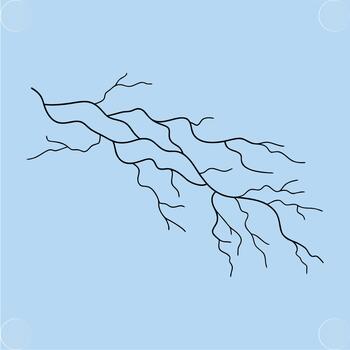Abstract line drawing branching structure resembling lightning or roots branches nature vector