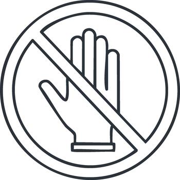 prohibición firmar demostración un mano con un línea mediante eso y un circulo contorno vector