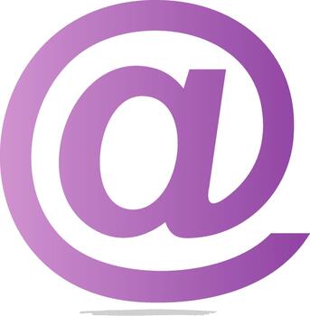 Purple Gradient At Symbol Representing Email Internet Communication and Digital Connectivity vector