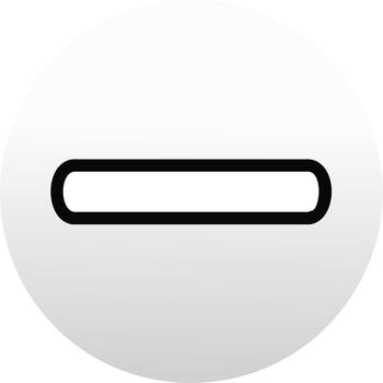 Minimalist minus sign icon in a round gray button graphic for interface design vector