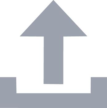 sencillo gris subir icono representando datos transferir y digital contenido compartiendo vector