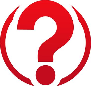 Big Red Question Mark Icon in a Rounded Brackets Circle Concept Problem Solving Symbol vector
