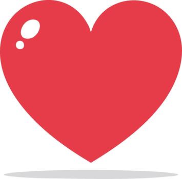 estilizado rojo corazón forma con sutil Destacar y sombra vector