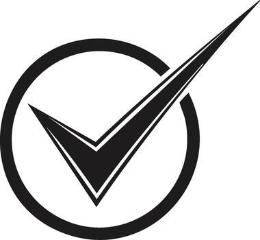 Clean Checkmark Inside a Circle Graphic Symbol vector