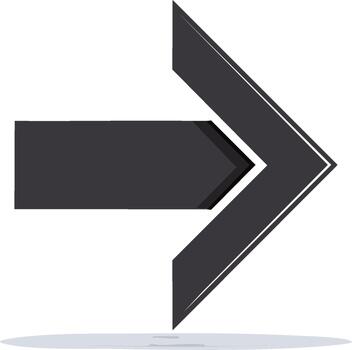 Black arrow pointing right design element on white background vector