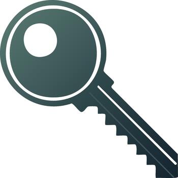 Modern gradient key icon representing security access and solutions vector