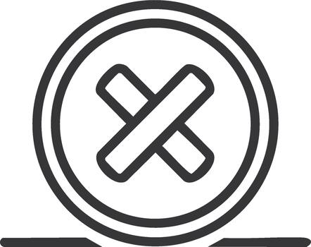 Simple cross mark icon within a circle for rejection or error vector