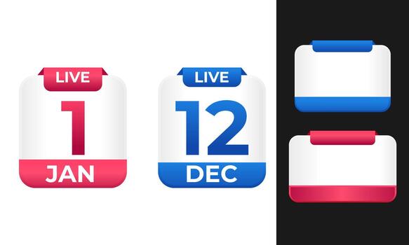 Modern Calendar Number Blocks Showing Daily Schedule For UI And Business Planning vector