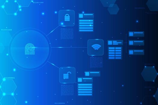 tecnología antecedentes con biométrico datos para futuro acceso vector