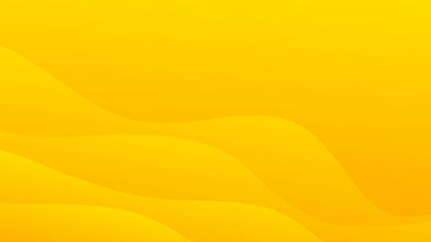 Abstract yellow gradient fluid wave background, bright flowing shapes. Modern dynamic wallpaper vector