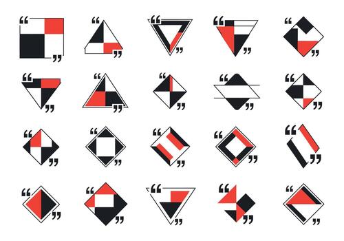 Geometric Shapes with Quotation Marks. vector