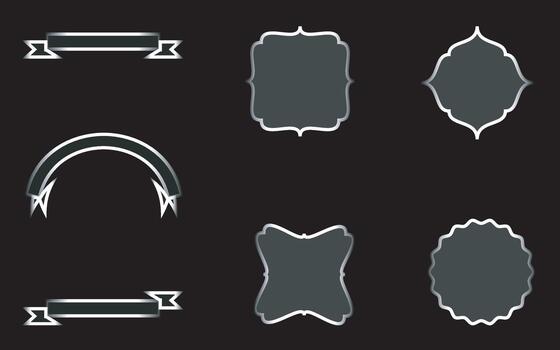 Light frame liquid glass, glass panel set for mobile and web app, tech board frame in futuristic style vector