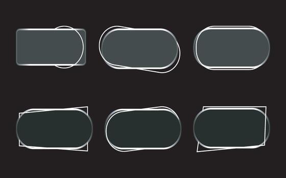 A set of glass panels for mobile and web applications, light frame liquid glass, and a future tech board frame vector