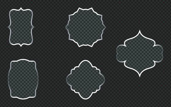 A future tech board frame, a series of glass panels for mobile and web applications, and light frame liquid glass vector