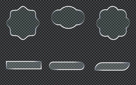 Light liquid glass panels with futuristic framing are ideal for usage with mobile and web applications vector