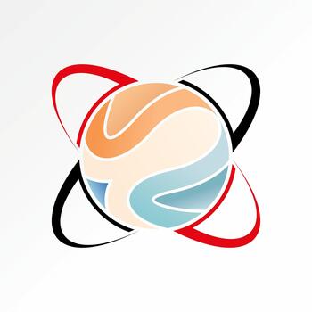 circle world with motif pattern ellipse swoosh like timeless ornament vector