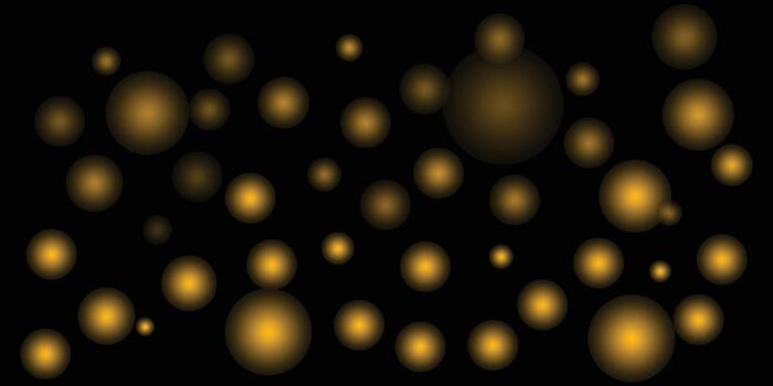 Floating golden spheres bokeh effect, abstract particle background vector