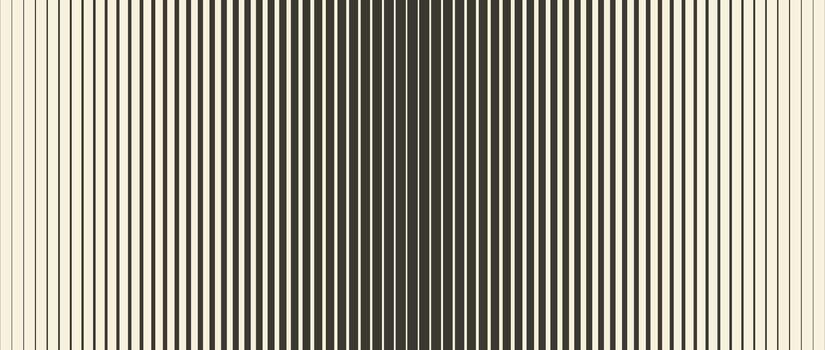 Retro linear halftone gradation texture. Parallel repeating stripe transition background. Fading thick to thin line gradient pattern. Vertical strip wallpaper with Doppler effect concept. vector